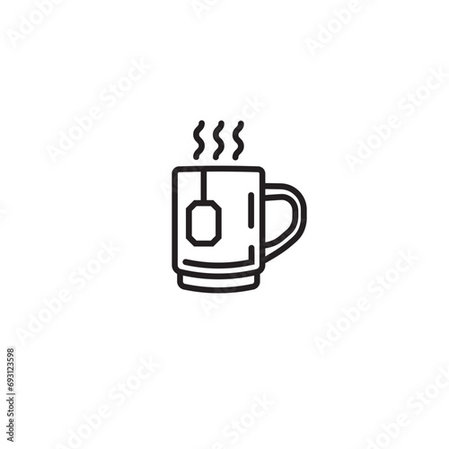 Original vector illustration. The icon of hot tea in a mug.