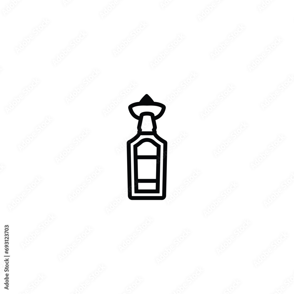 Original vector illustration. Tequila bottle icon.