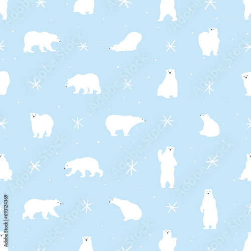 Seamless pattern with polar bears
