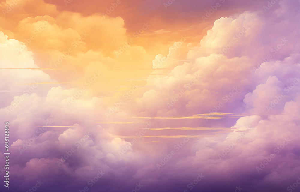Purple and orange color clouds background