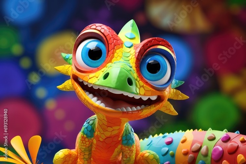 Vibrant Lizard Adds Playful Touch To Kids Background