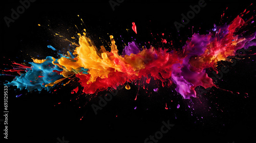 Colored splashes on empty black background © MrOwlCreatives