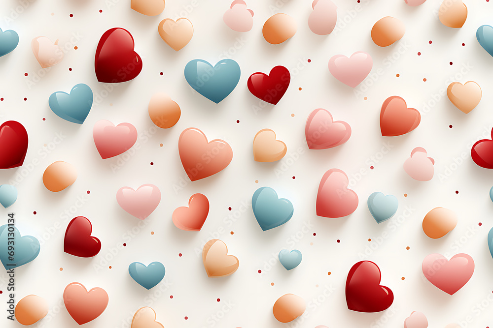 Cute hearts seamless pattern, lovely romantic background, great for Valentine's Day, Mother's Day, textiles, wallpapers, banners - vector design.
