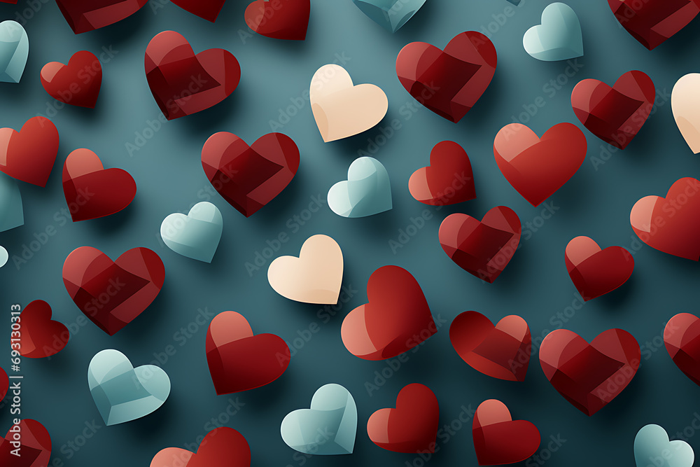 Cute  hearts seamless pattern, lovely romantic background, great for Valentine's Day, Mother's Day, textiles, wallpapers, banners - vector design