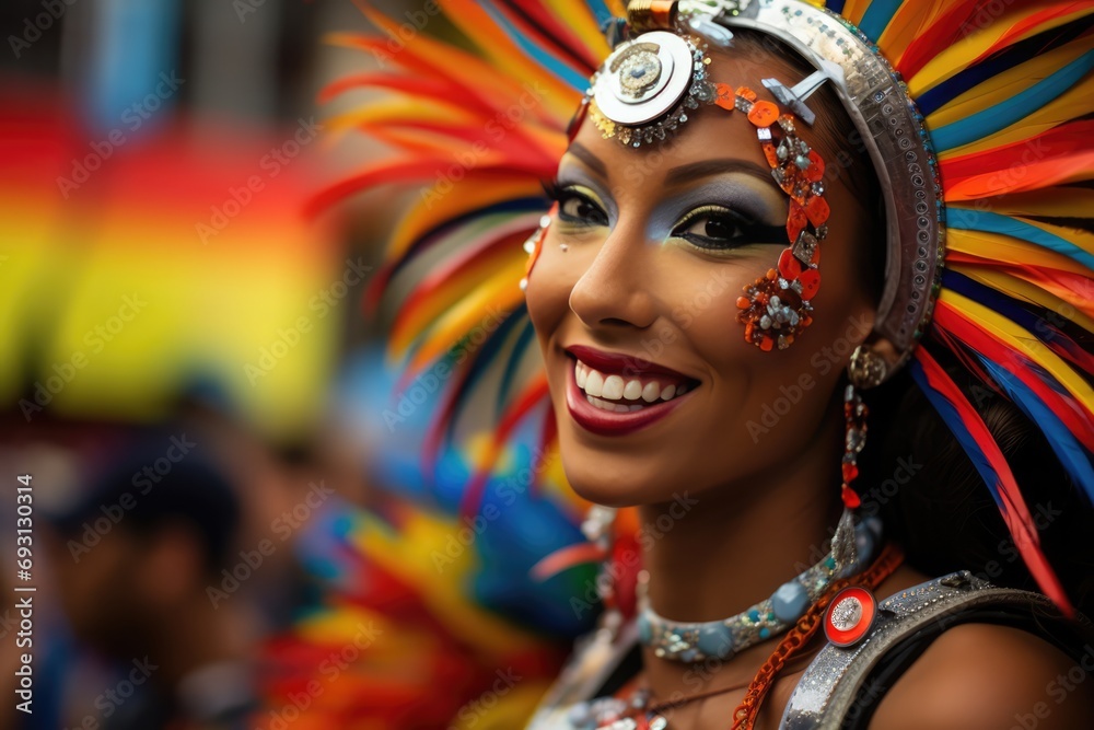 The Modern Fusion Of Traditional Colombian Carnival Attire And Technology