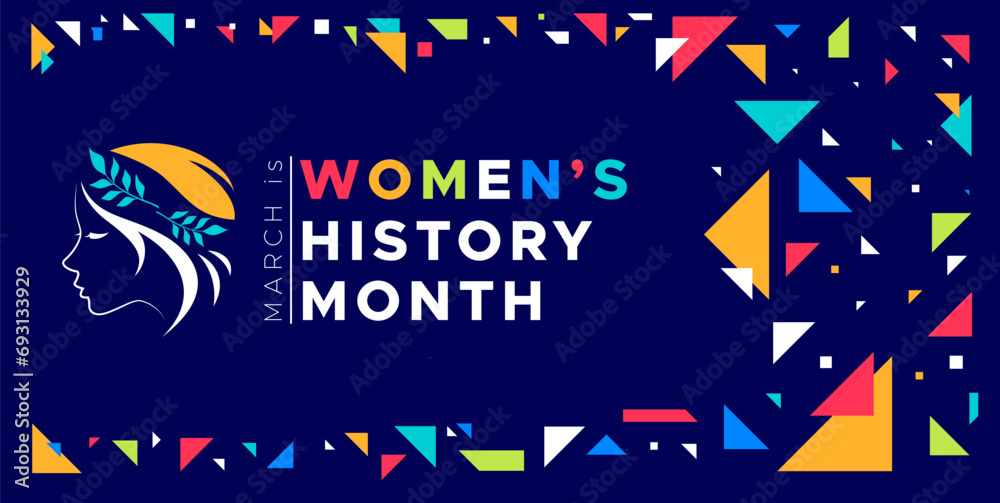 Celebrating women's history month. Feminine style design with minimalist foliage and flowers. Women's day celebration. March 8, 2023.
