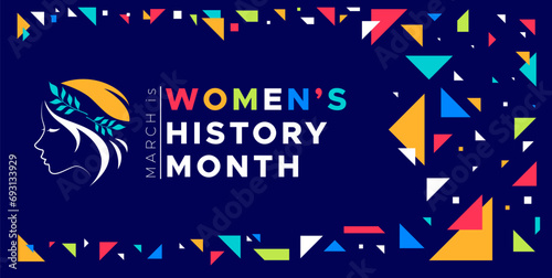 Celebrating women's history month. Feminine style design with minimalist foliage and flowers. Women's day celebration. March 8, 2023.