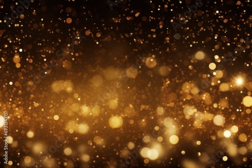 festive decorative golden glitter lights background banner photo
