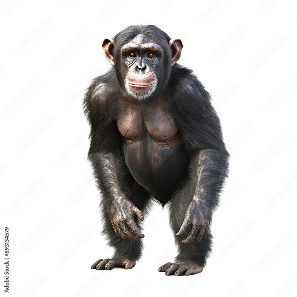 chimpanzee on a white background chimpanzee on a white background