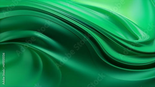 Abstract Green Fluid Wave Background for Modern Presentations