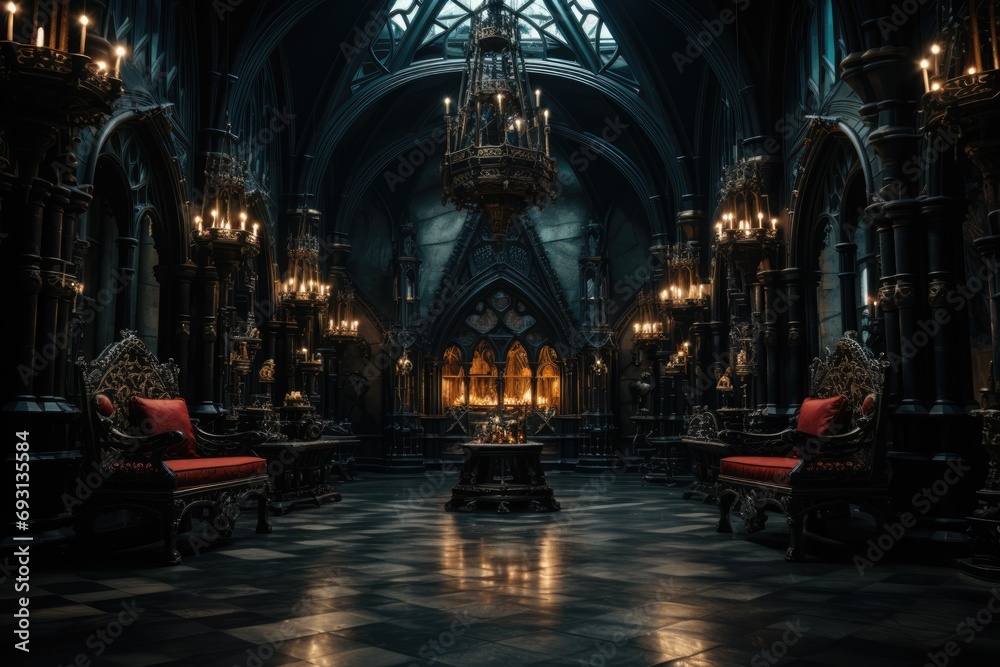 a interior of a gothic palace
