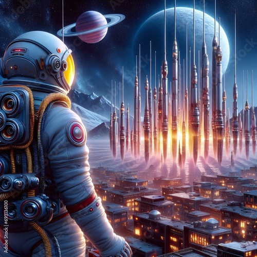 alien robot in space