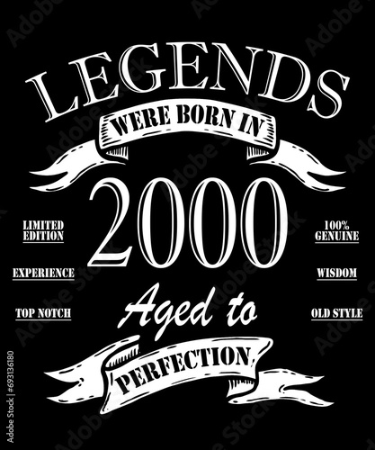 Vintage Born in 2000, Born in Vintage 2000 Birthday Celebration. photo