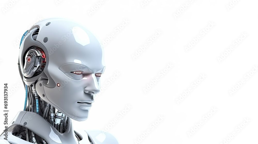 Minimalist marvel, A sleek robot against a white backdrop, embodying futuristic elegance. Explore the essence of technology in this captivating stock photo. Minimalist marvel, A sleek robot against a white backdrop, embodying futuristic elegance. Explore the essence of technology in this captivating stock photo.
