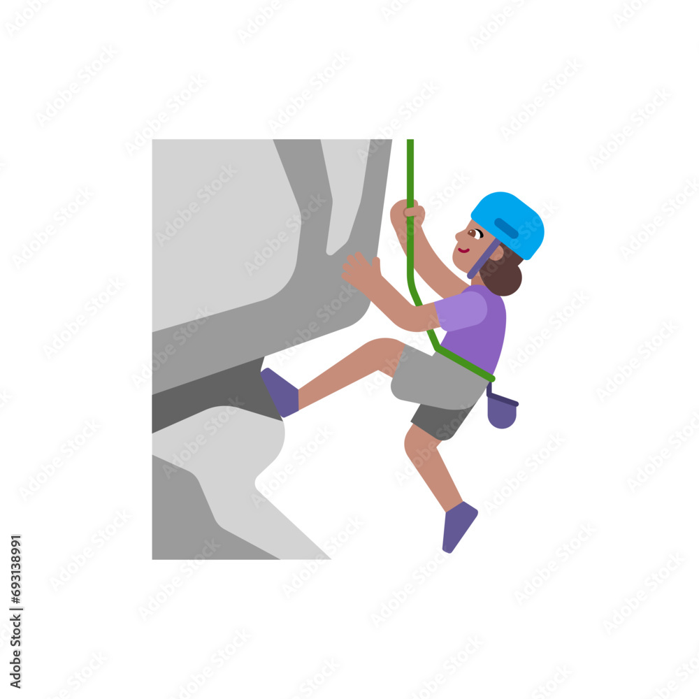 Fototapeta premium Woman Climbing: Medium Skin Tone
