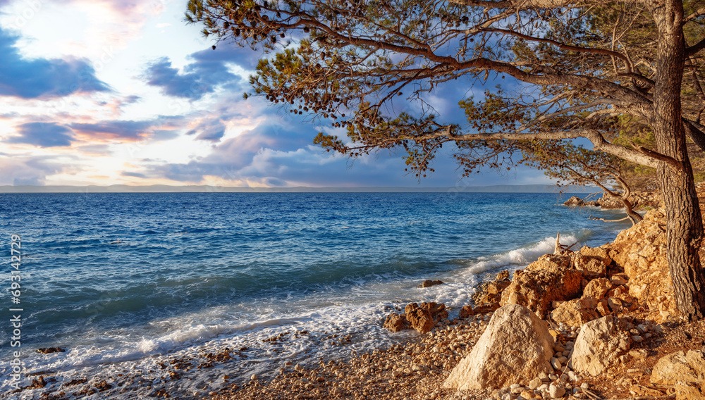 Rocky seashore on the Adriatic coast. Croatia. Rocky seashore on the Adriatic coast. Croatia.