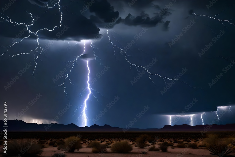 lightning over the city