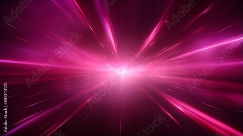 3D Render of Fuchsia Light Rays. Abstract Background
