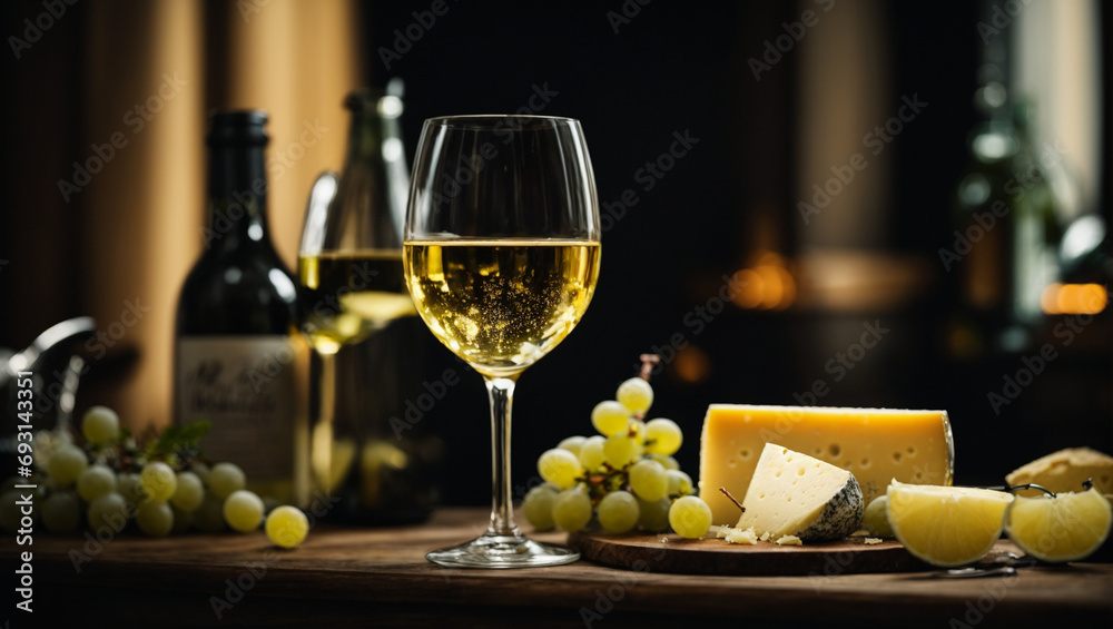white wine and cheese