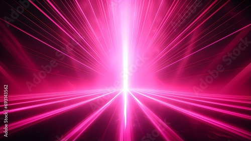 3D Render of Hot Pink Light Rays. Abstract Background