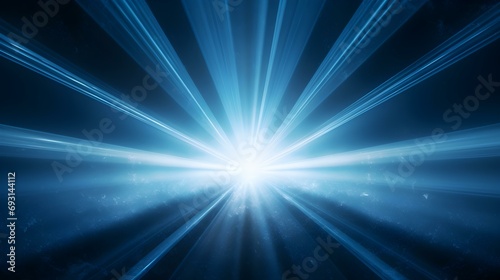 3D Render of Light Blue Light Rays. Abstract Background
