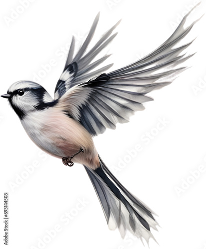 A close-up image of a Long-Tailed Tit bird.  © Pram