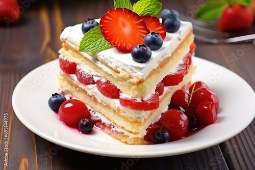Cheese cakes with berries.
