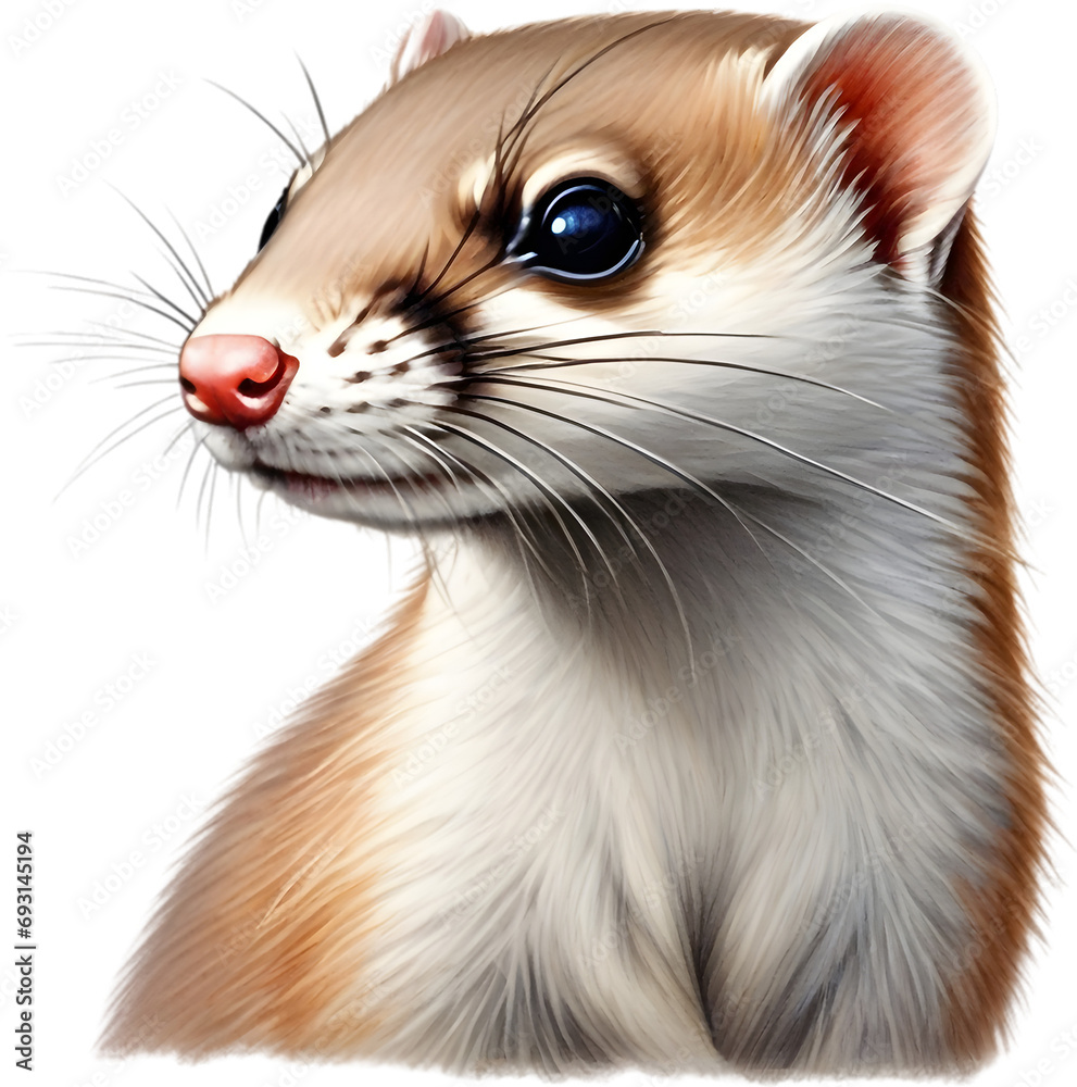 A close-up image of a Japanese Weasel. 