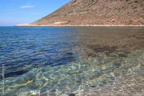 mediterranean sea in stavros in crete in greece