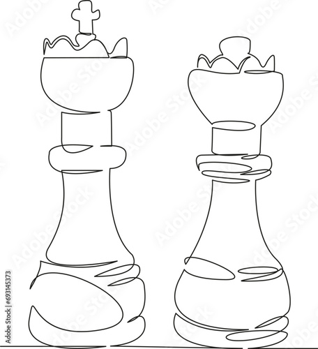 two chess pieces king and queen