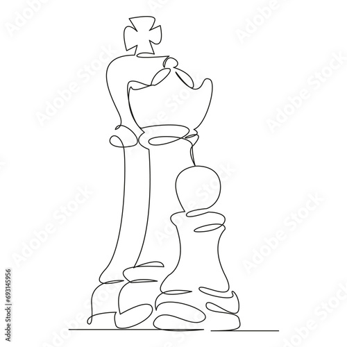 chess pieces king queen pawn