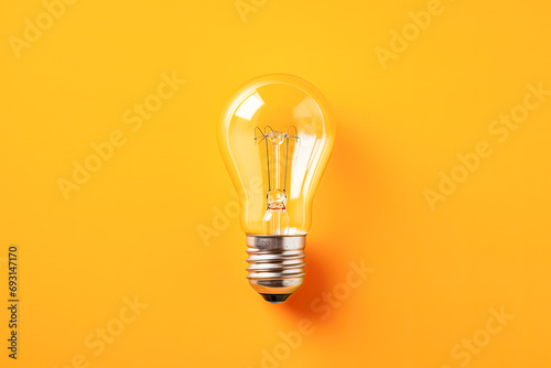 Illuminated inspiration, Light bulb symbolizes the birth of an idea, a powerful visual capturing the essence of creativity in stock photos. photo