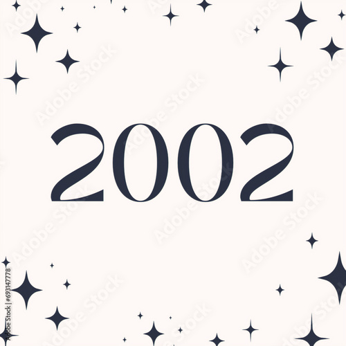 Vintage 2002 birthday, Made in 2002 Limited Edition, born in 2002 birthday design. 3d rendering flip board year 2002.