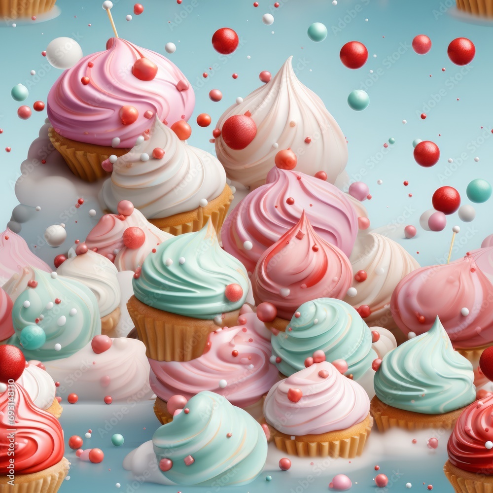 scattering of cakes seamless pattern scattering of cakes seamless pattern