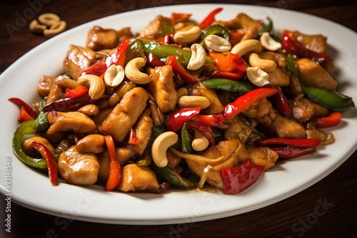 Kung Pao Chicken on plate. photo