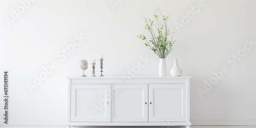 White cabinet in a white setting.