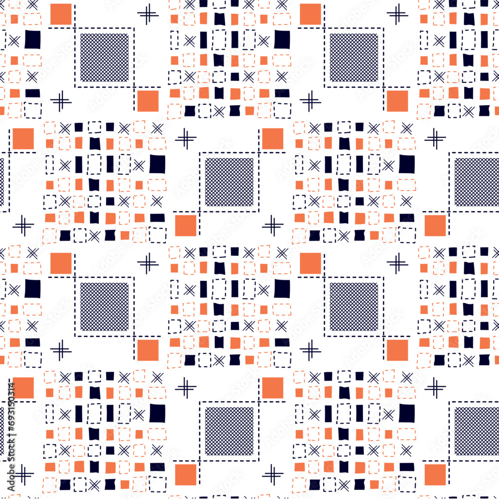 Fototapeta premium Geometric square pattern with grid elements