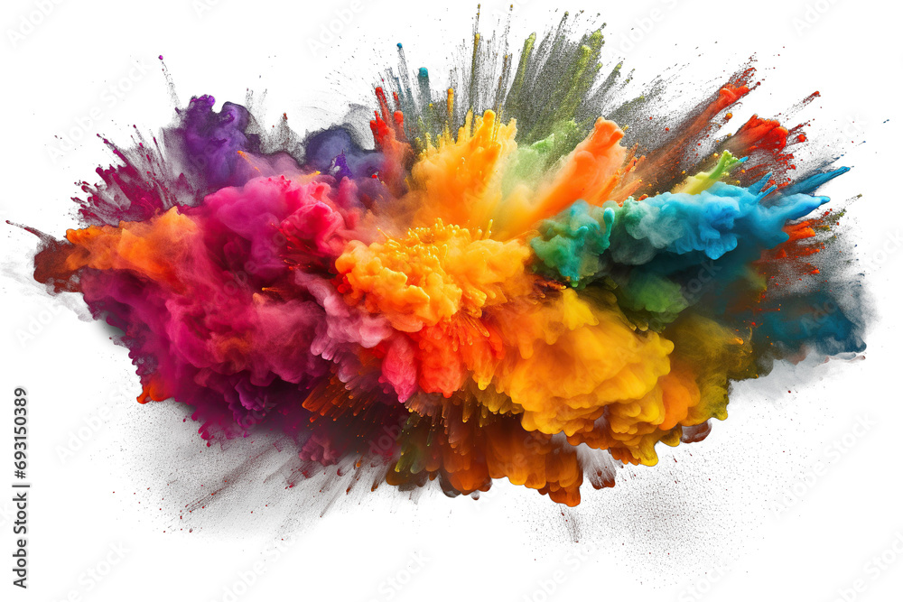 vibrant dust explosion PNG images on a transparent background, perfect for adding colorful energy to your digital projects