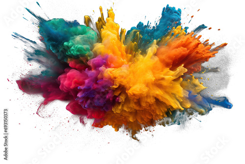 vibrant dust explosion PNG images on a transparent background, perfect for adding colorful energy to your digital projects photo