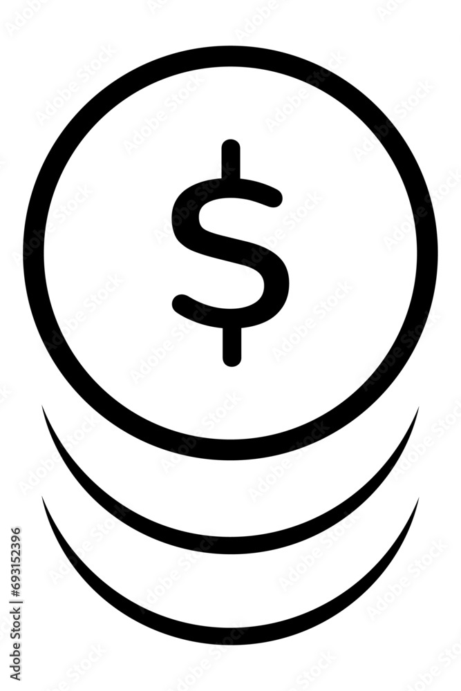 Coin icon. Cash symbol. Dollar currency, euro coin icon. Graphic of money for web, website or mobile app. Black linear icon, linear drawing silhouette of a coin. Cash collect symbol. PNG and vector
Coin icon. Cash symbol. Dollar currency, euro coin icon. Graphic of money for web, website or mobile app. Black linear icon, linear drawing silhouette of a coin. Cash collect symbol. PNG and vector