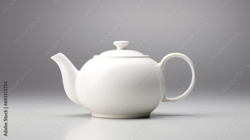 Embrace the art of tea! single Chinese ceramic white teapot, isolated on a pristine white background. Invest Embrace the art of tea! single Chinese ceramic white teapot, isolated on a pristine white background. Invest