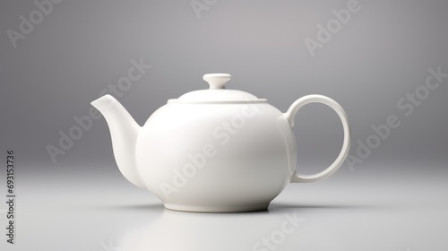 Embrace the art of tea! single Chinese ceramic white teapot, isolated on a pristine white background. Invest