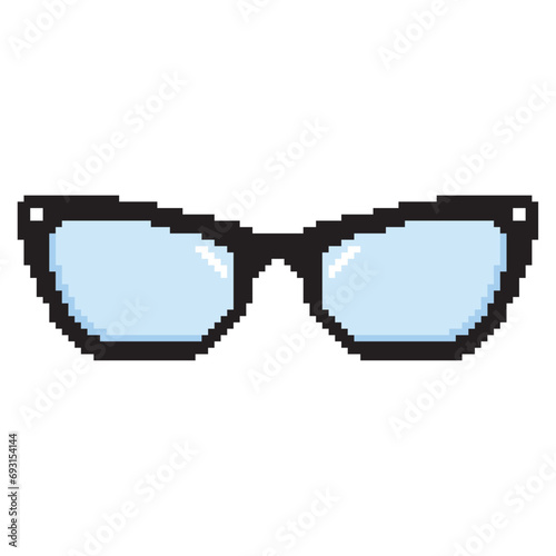Pixelated colored eyeglasses icon Vector