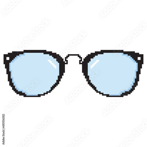 Pixelated colored eyeglasses icon Vector