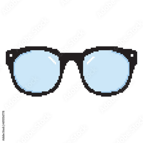 Pixelated colored eyeglasses icon Vector