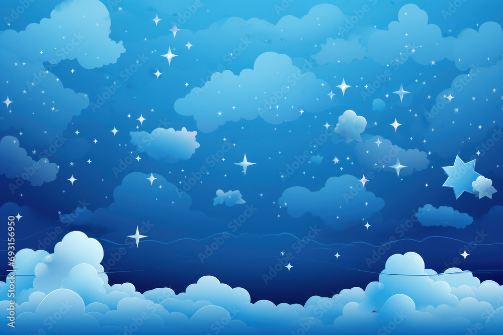 Dreamy Blue Starry Background with Cloudscape Dreamy Blue Starry Background with Cloudscape