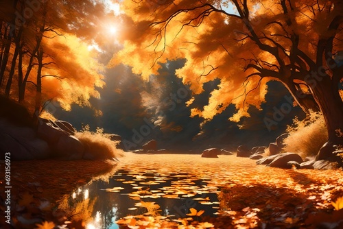 Art autumn sunny nature background  © Beauty