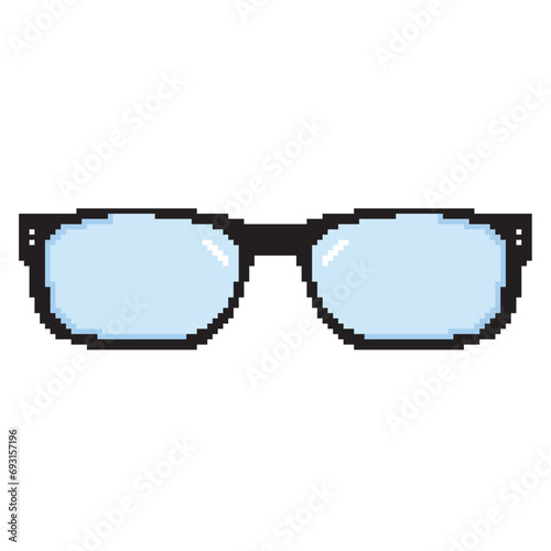 Pixelated colored eyeglasses icon Vector