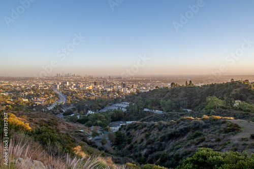Downtown Los Angeles at sunset