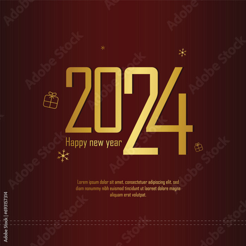 2024 happy new year LUXURY card vector 